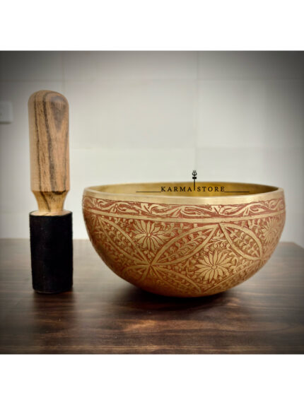 Lotus engraved singing bowl
